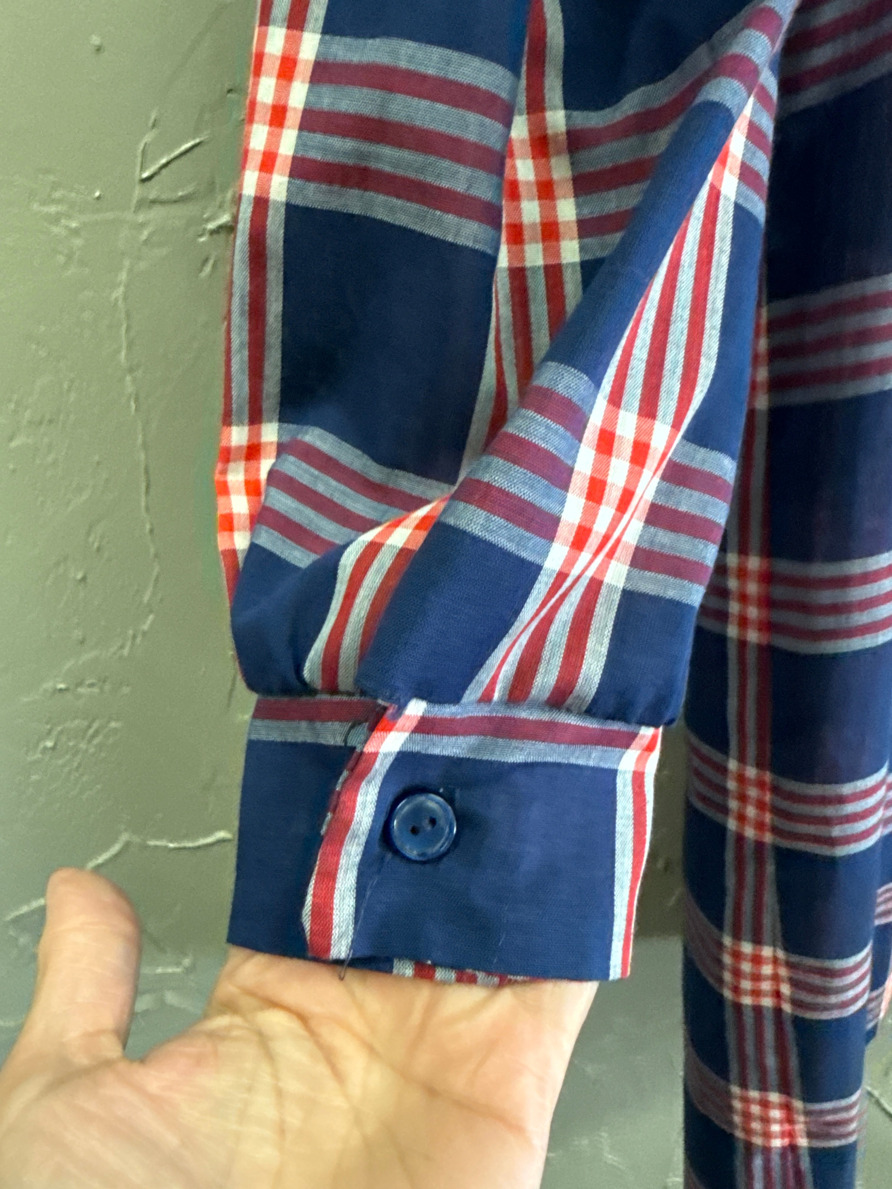 VTG PLAID SHIRT DRESS