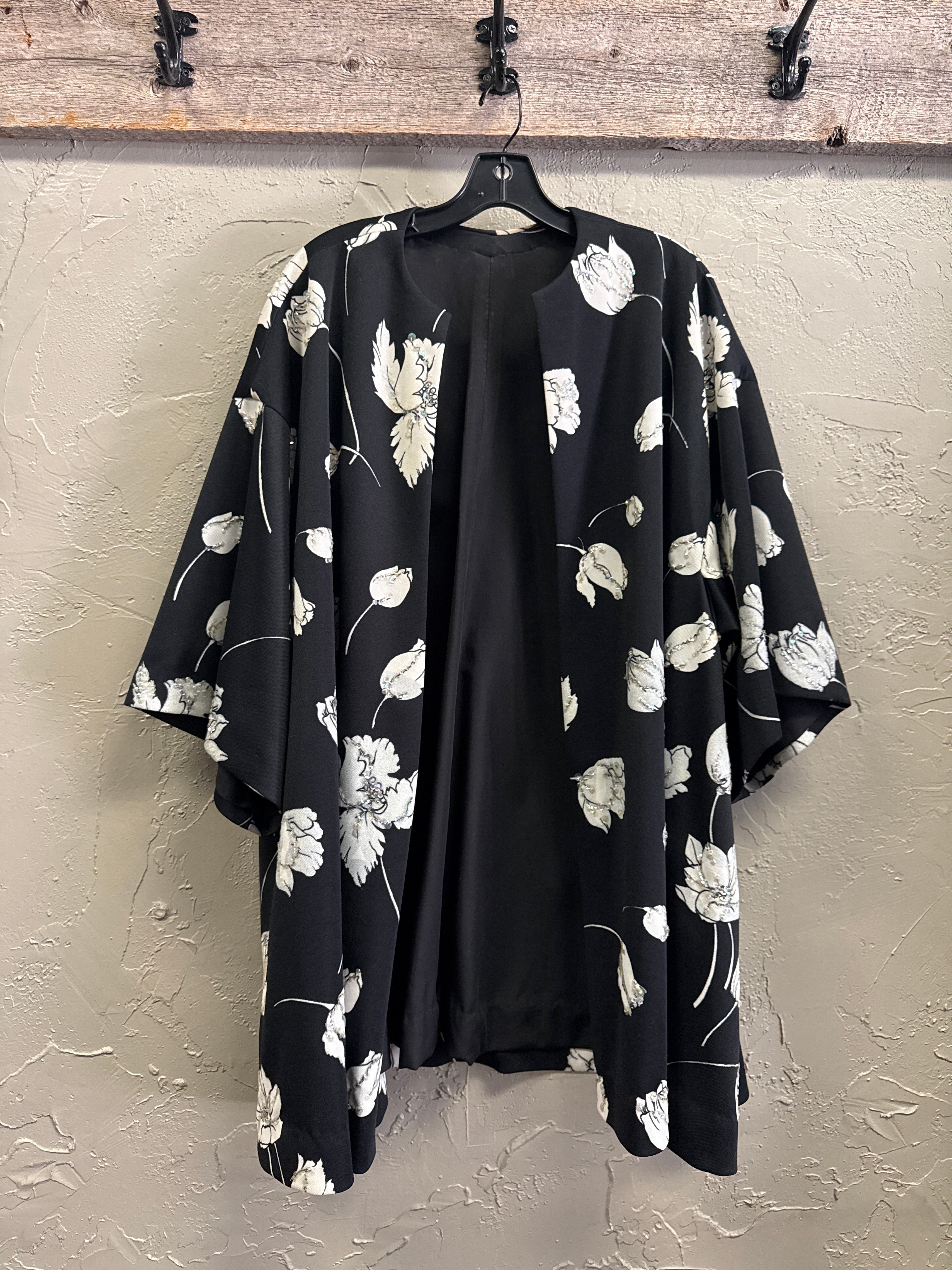 VTG ART-TO-WEAR FLORAL OPEN COAT