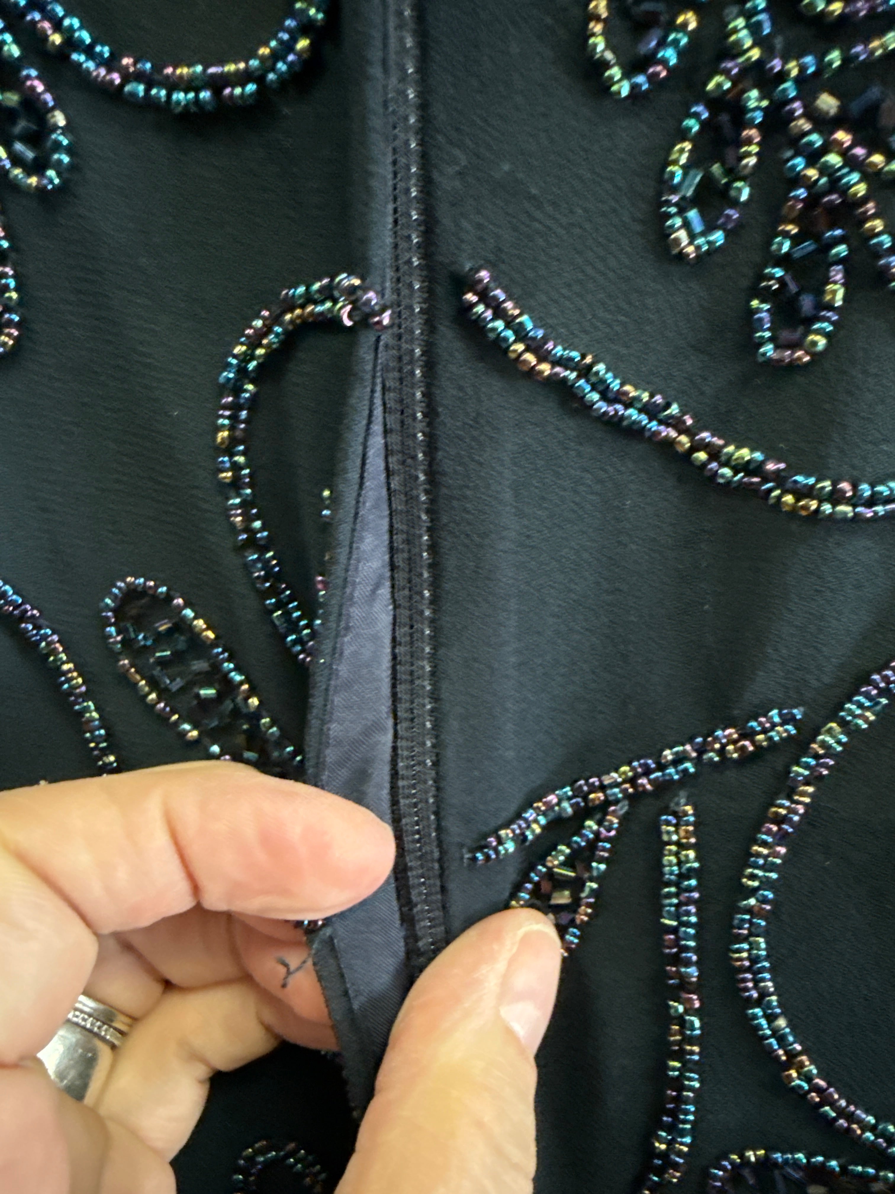 JKARA ASYMMETRICAL BEADED TOP