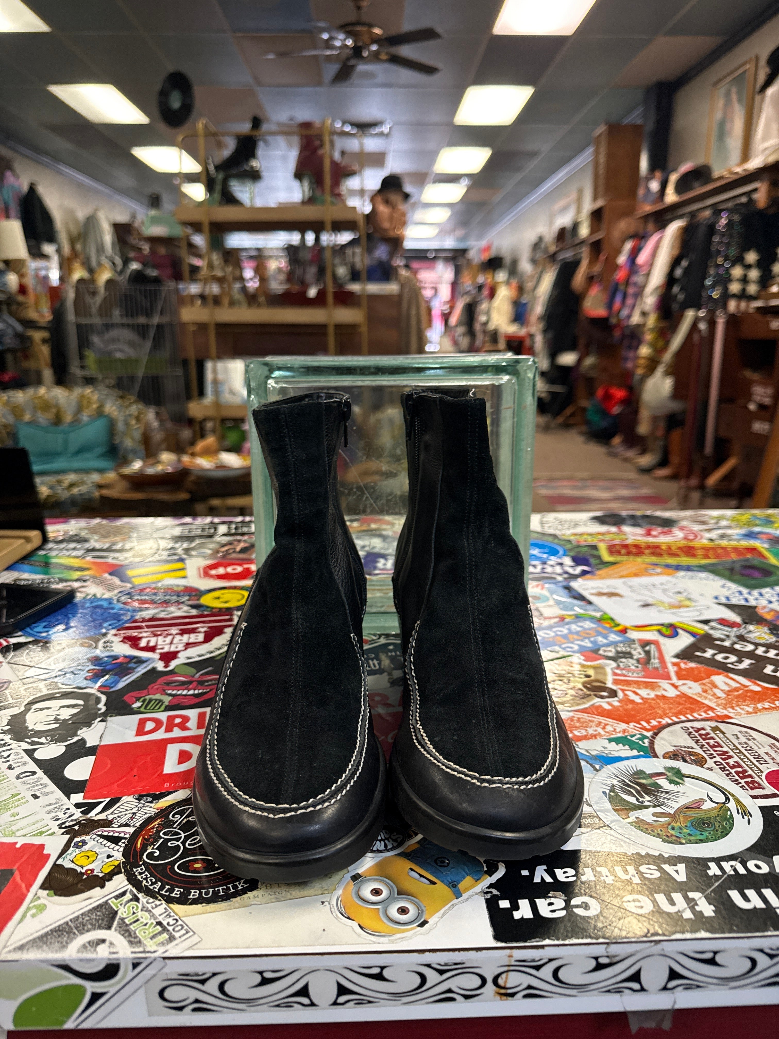 SESTO MEUCCI LEATHER WEDGE BOOT (org$250)