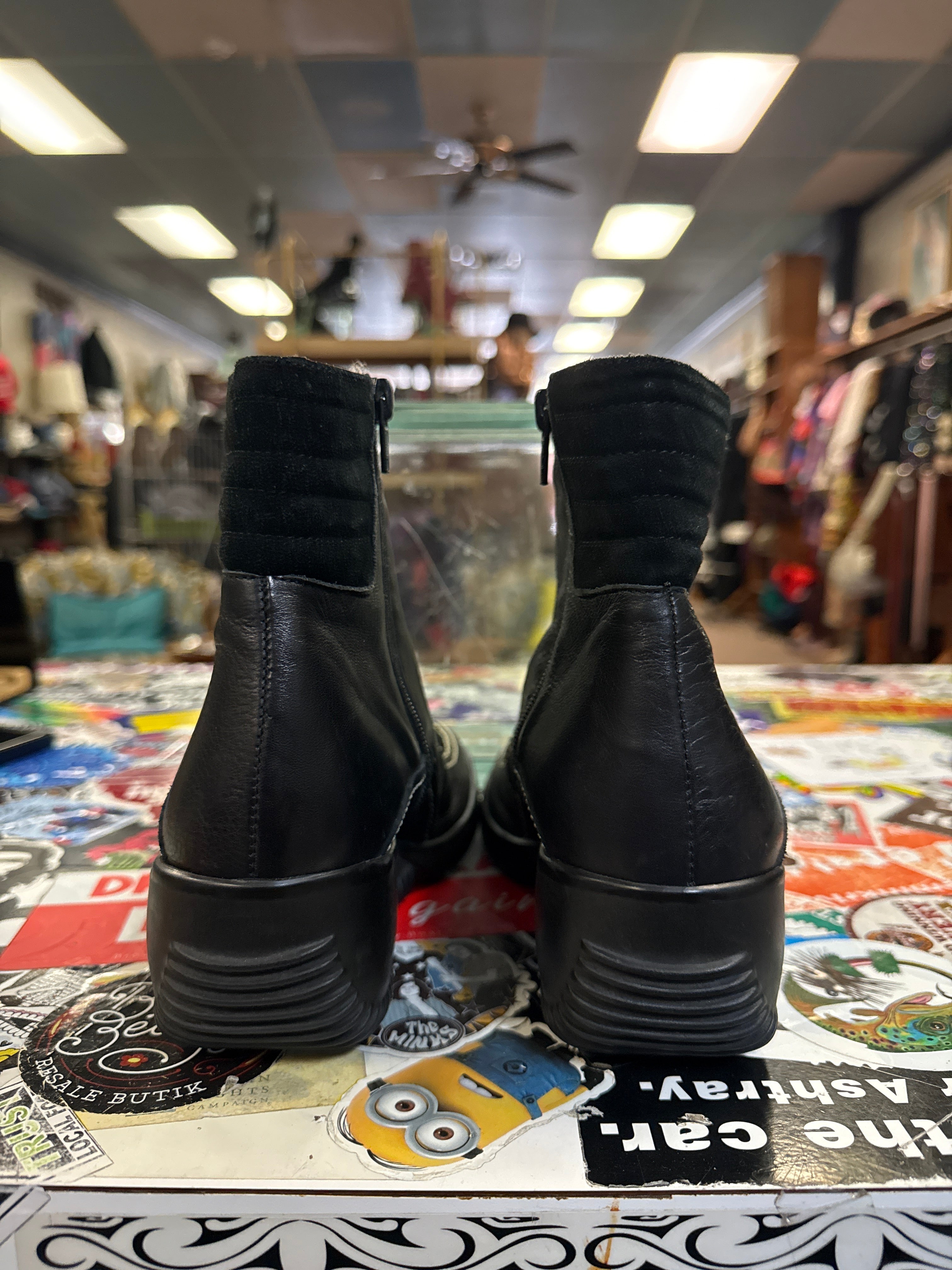 SESTO MEUCCI LEATHER WEDGE BOOT (org$250)