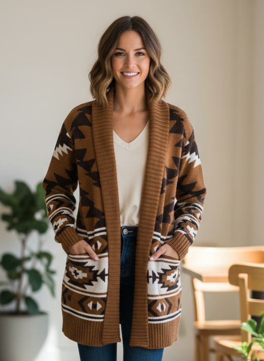 LUCKY BRAND TRIBAL CARDI (or$129)