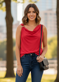 WHBM Sleeveless Cowl Neck Top (org$69)