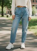 VTG PINSTRIPE PLEATED JEAN
