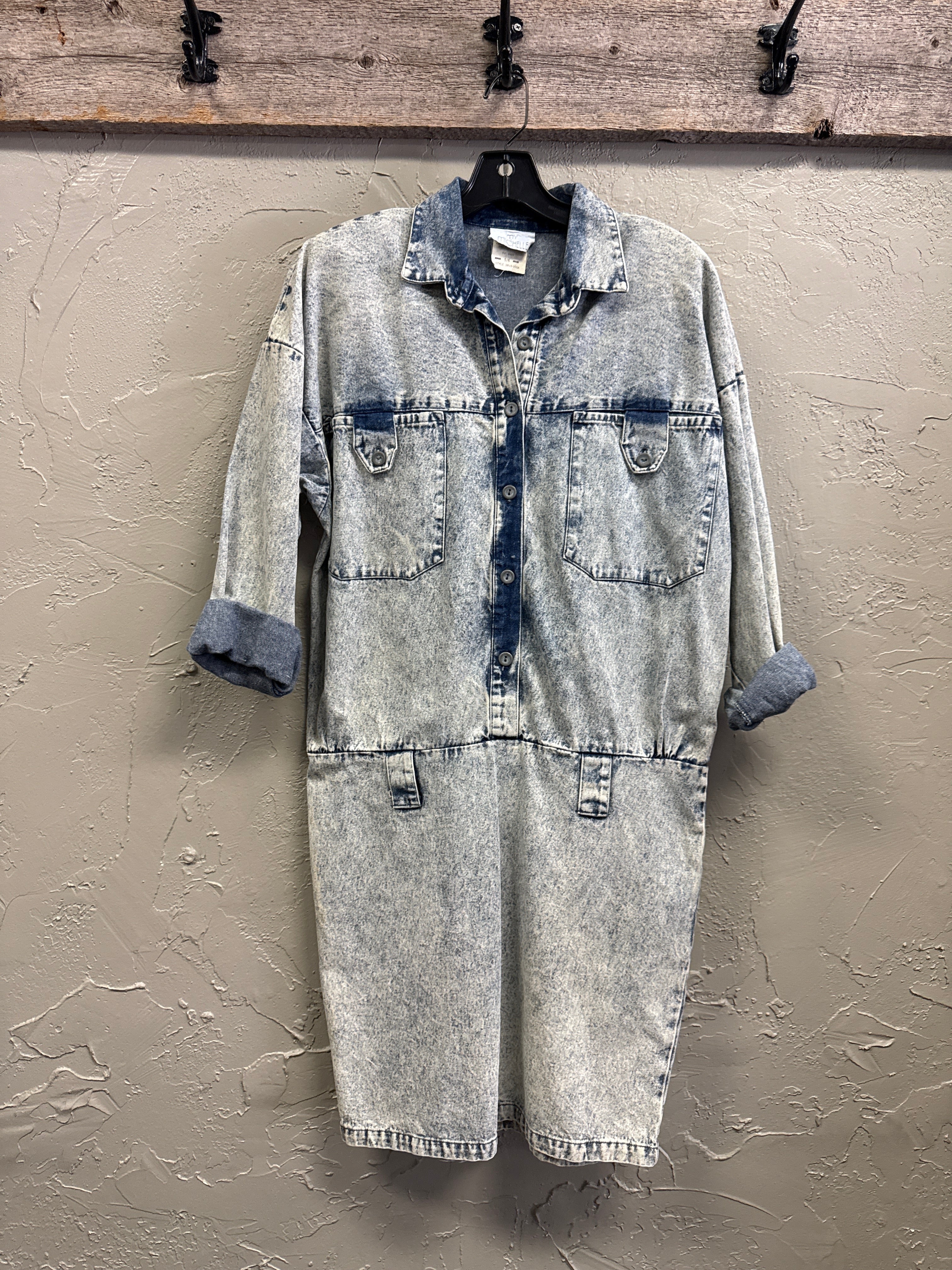 VTG MY MICHELLE ACID WASH DRESS