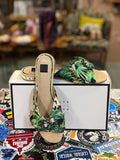 NIB WHBM EMERALD BOW SLIDES (org$110)