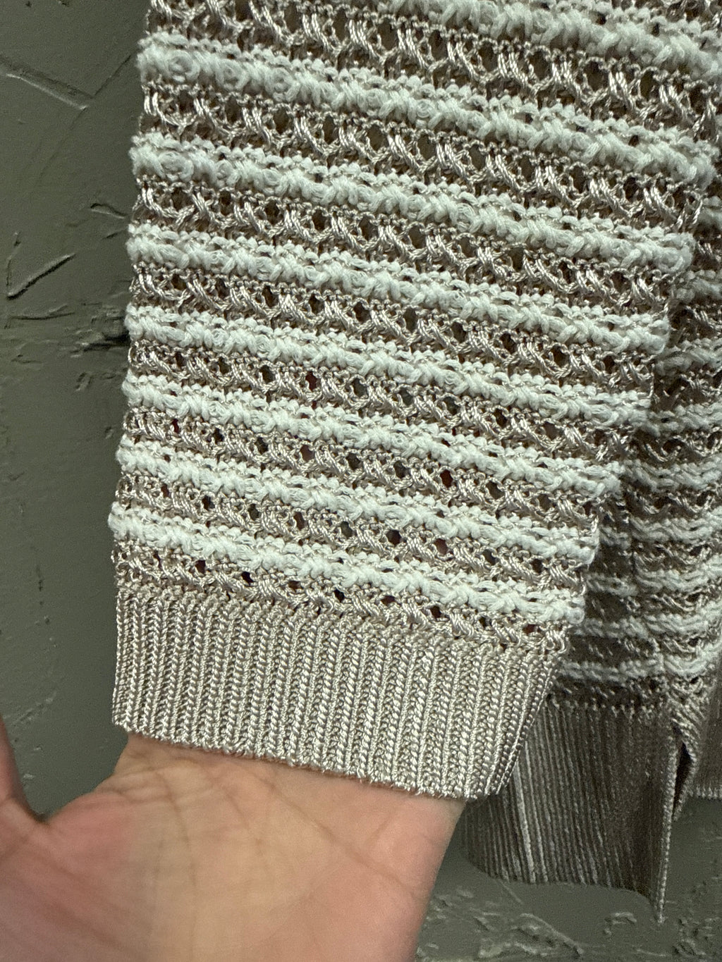 WHBM STRIPED OPEN-STITCH SWEATER (org$99)