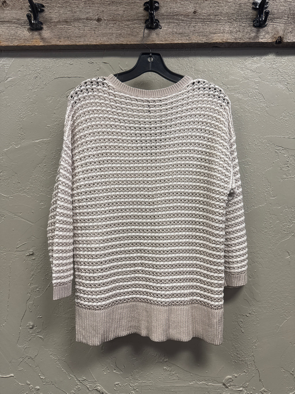 WHBM STRIPED OPEN-STITCH SWEATER (org$99)