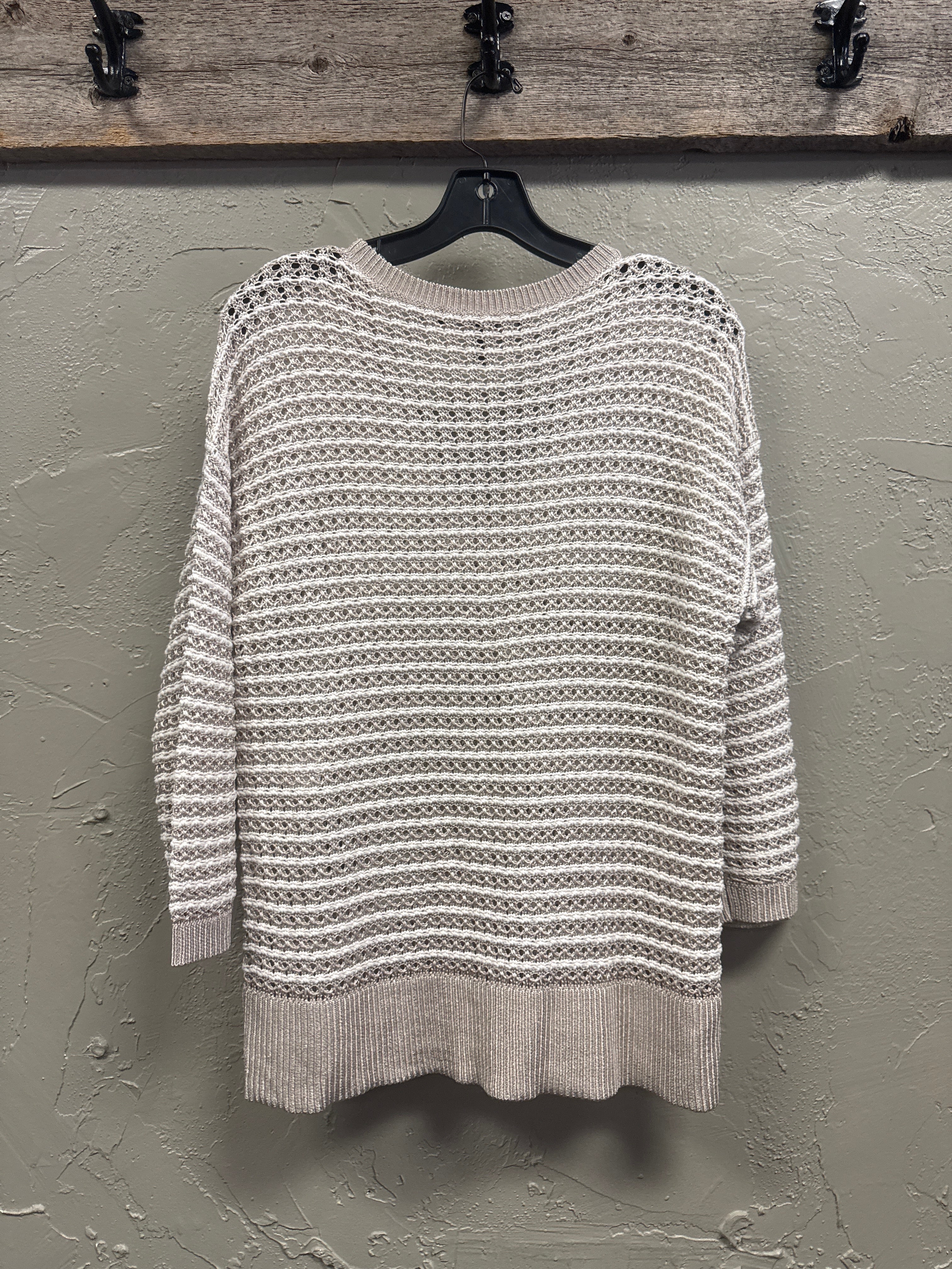 WHBM STRIPED OPEN-STITCH SWEATER (org$99)