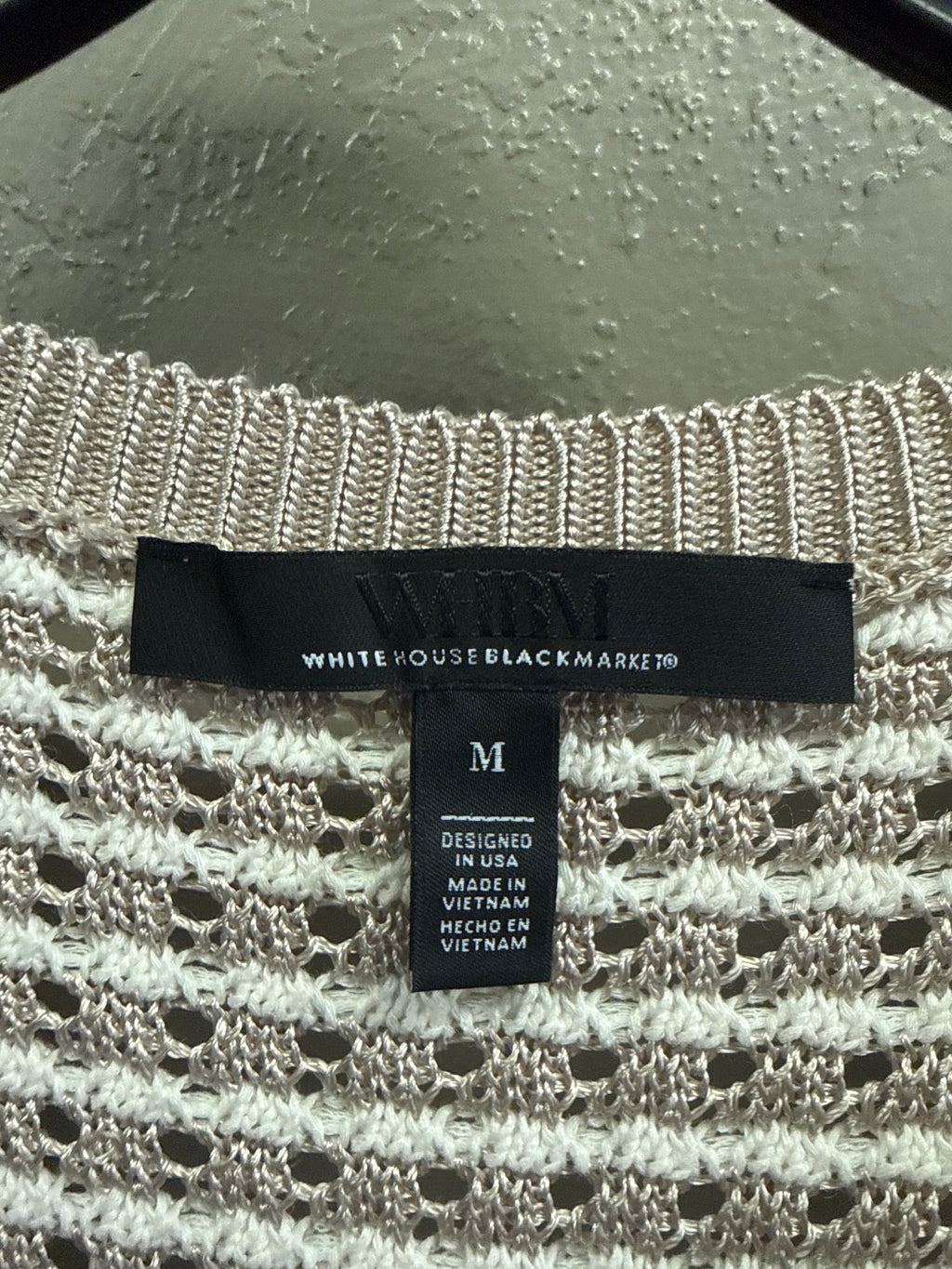 WHBM STRIPED OPEN-STITCH SWEATER (org$99)