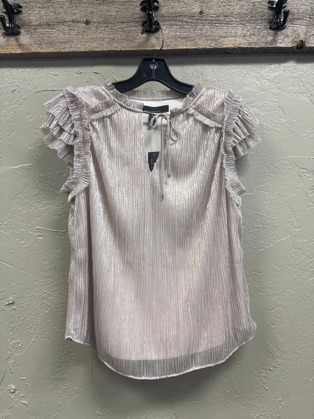 NWT WHBM TIE-NECK SHIMMER TOP (org$89)