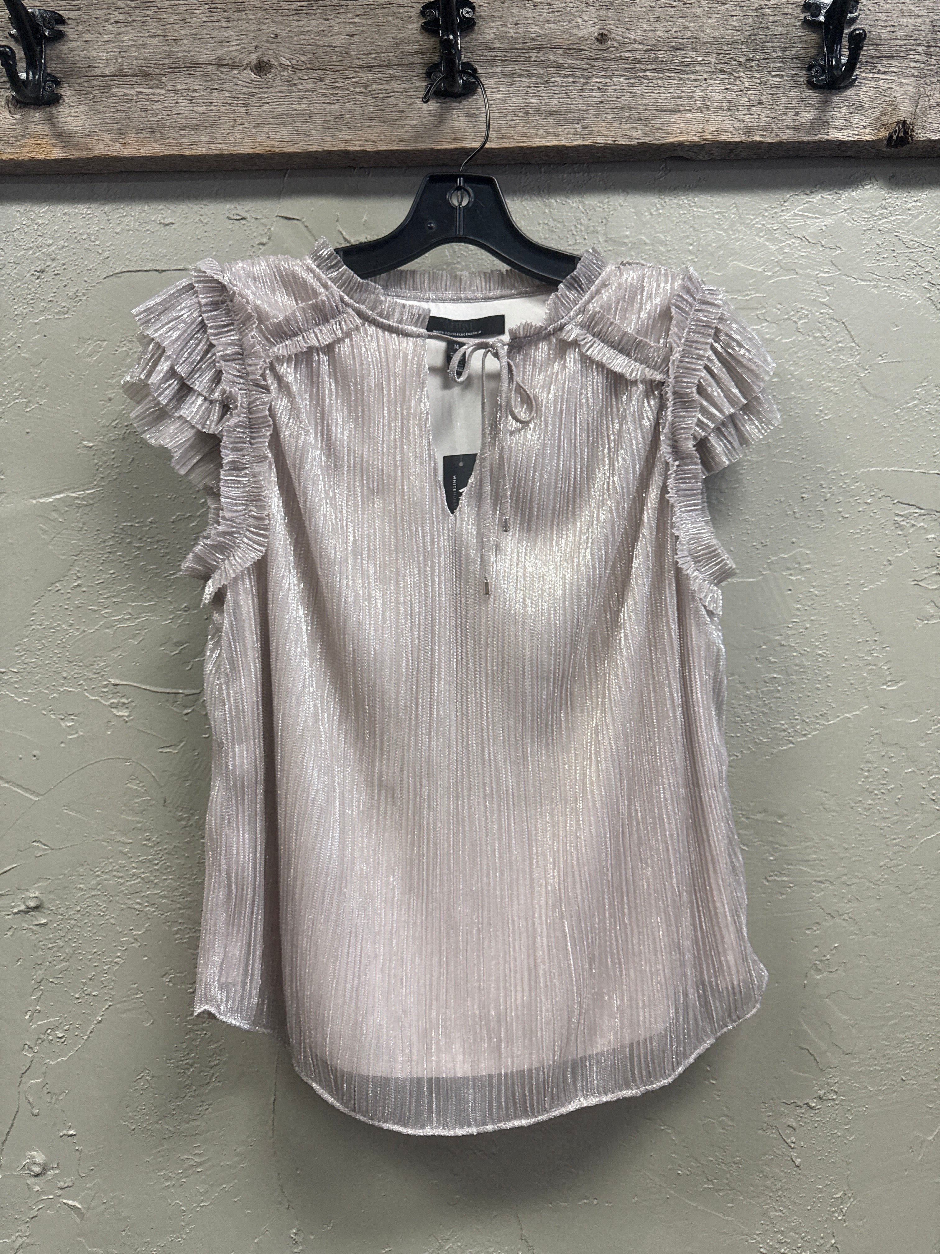 NWT WHBM TIE-NECK SHIMMER TOP (org$89)