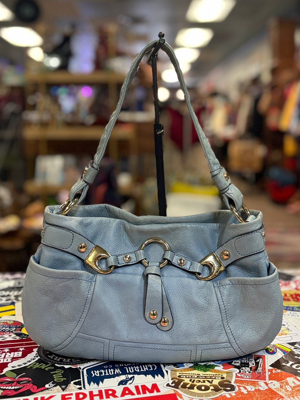 B MAKOWSKY POWDER BLUE HOBO