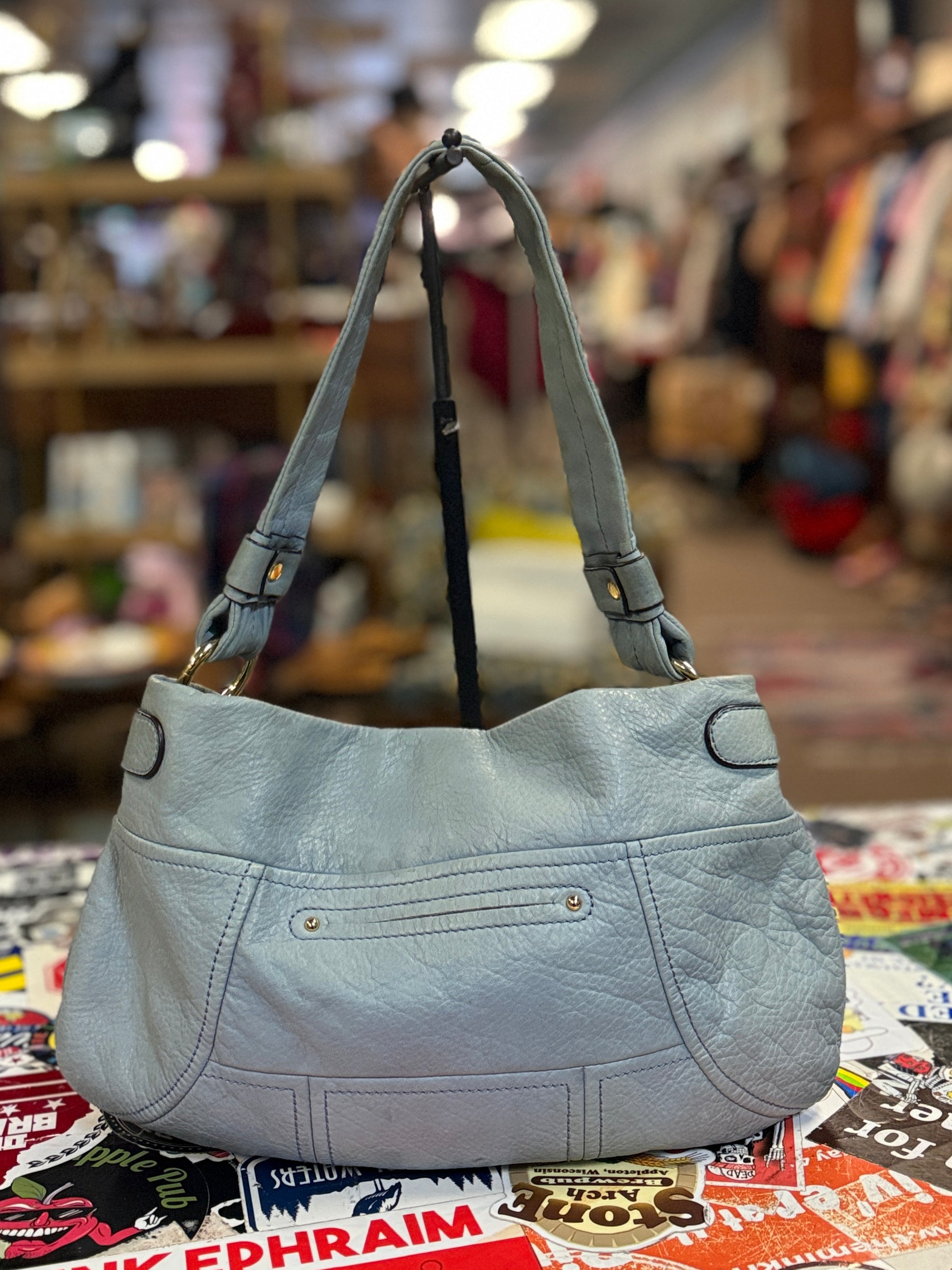 B MAKOWSKY POWDER BLUE HOBO