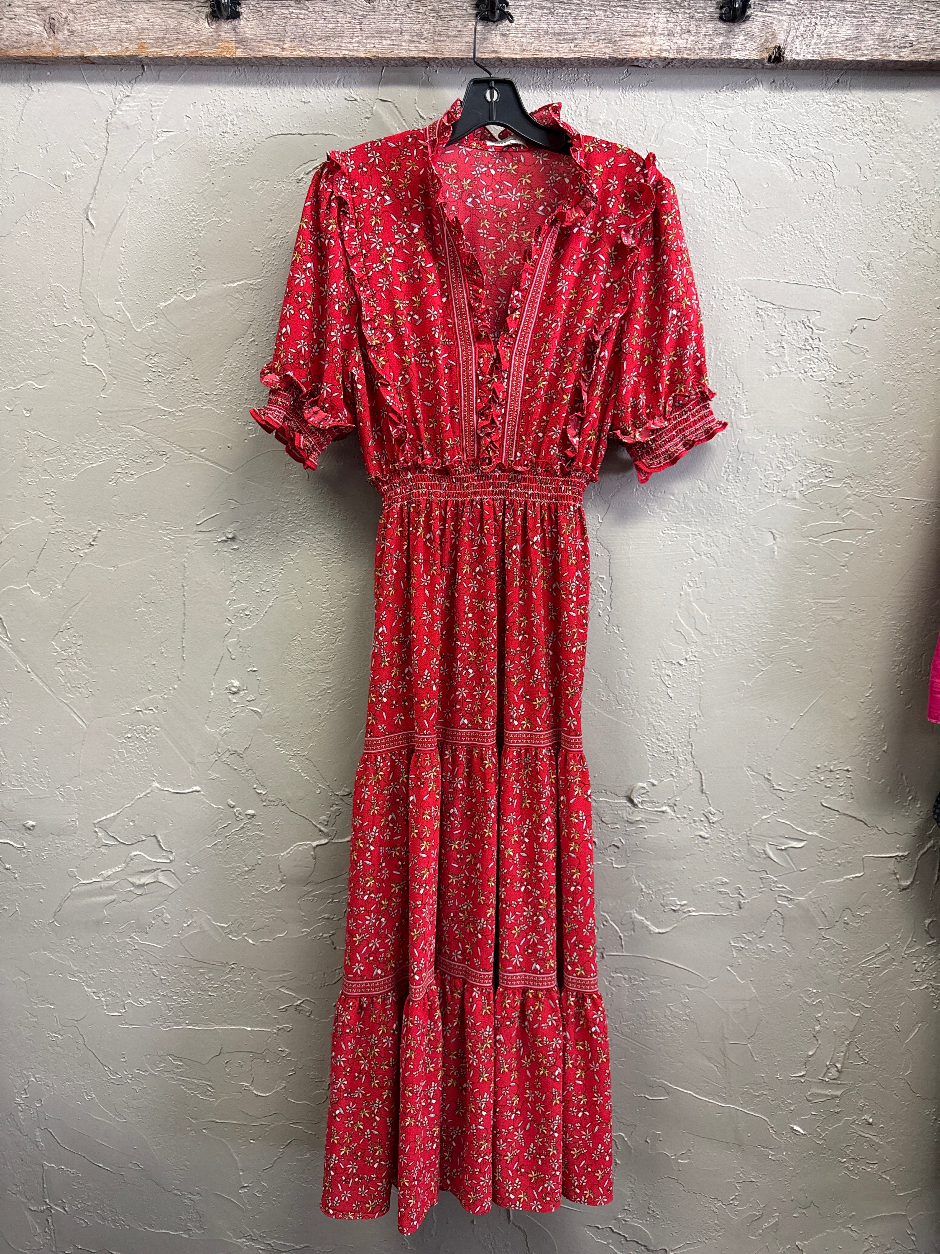 MAX STUDIO FLORAL TIERED DRESS (org$148)