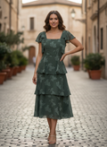 FRANCESCAS TIERED MIDI DRESS (org$78)