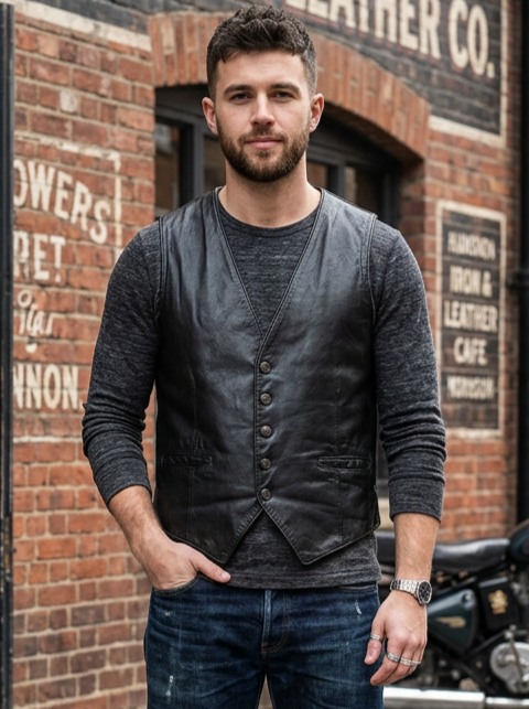 VTG ROBERTO TOFANI LEATHER VEST