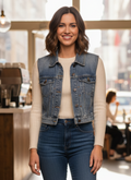 CROP DENIM VEST