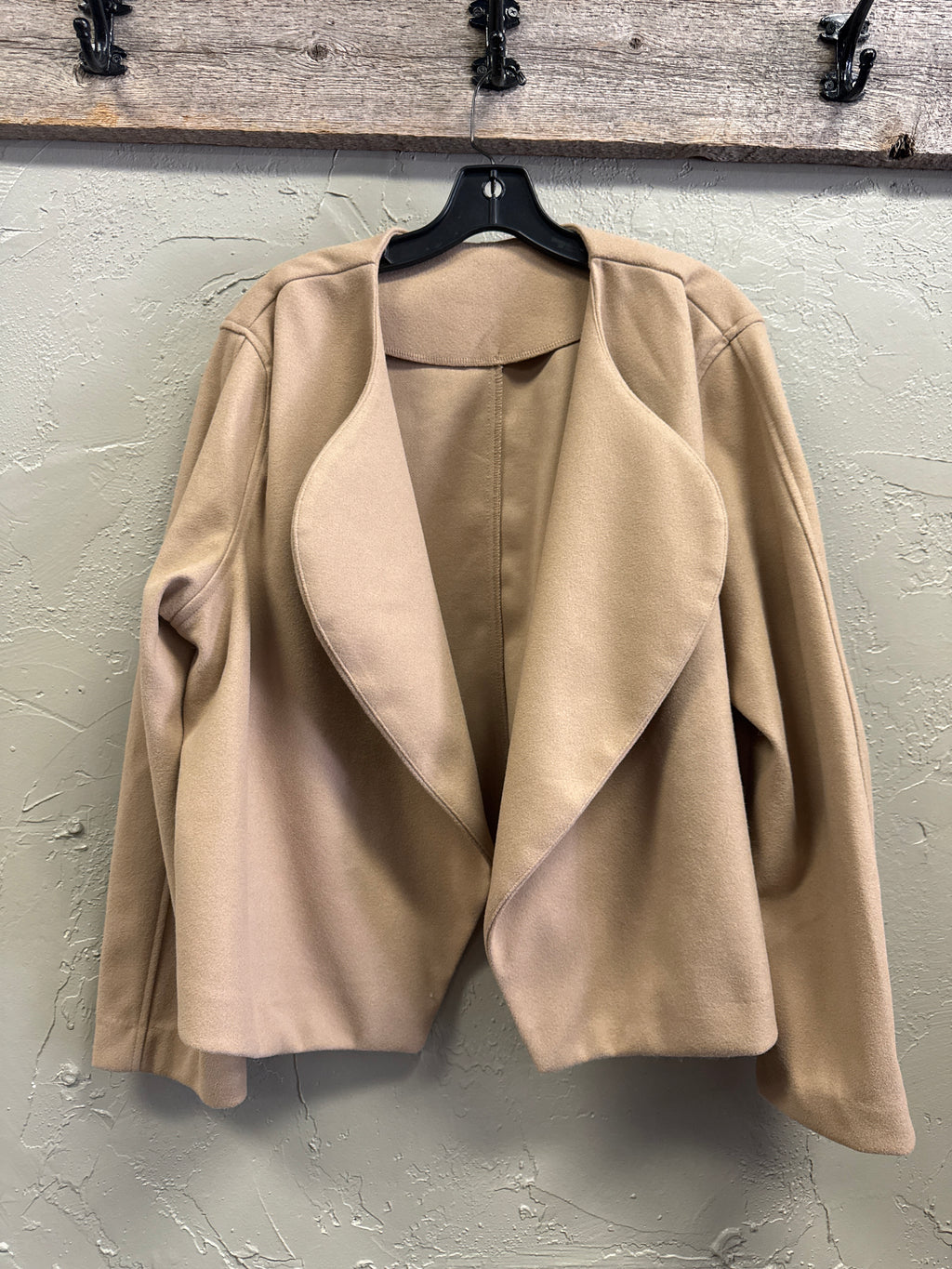 Felted Shawl-Collar Open Jacket