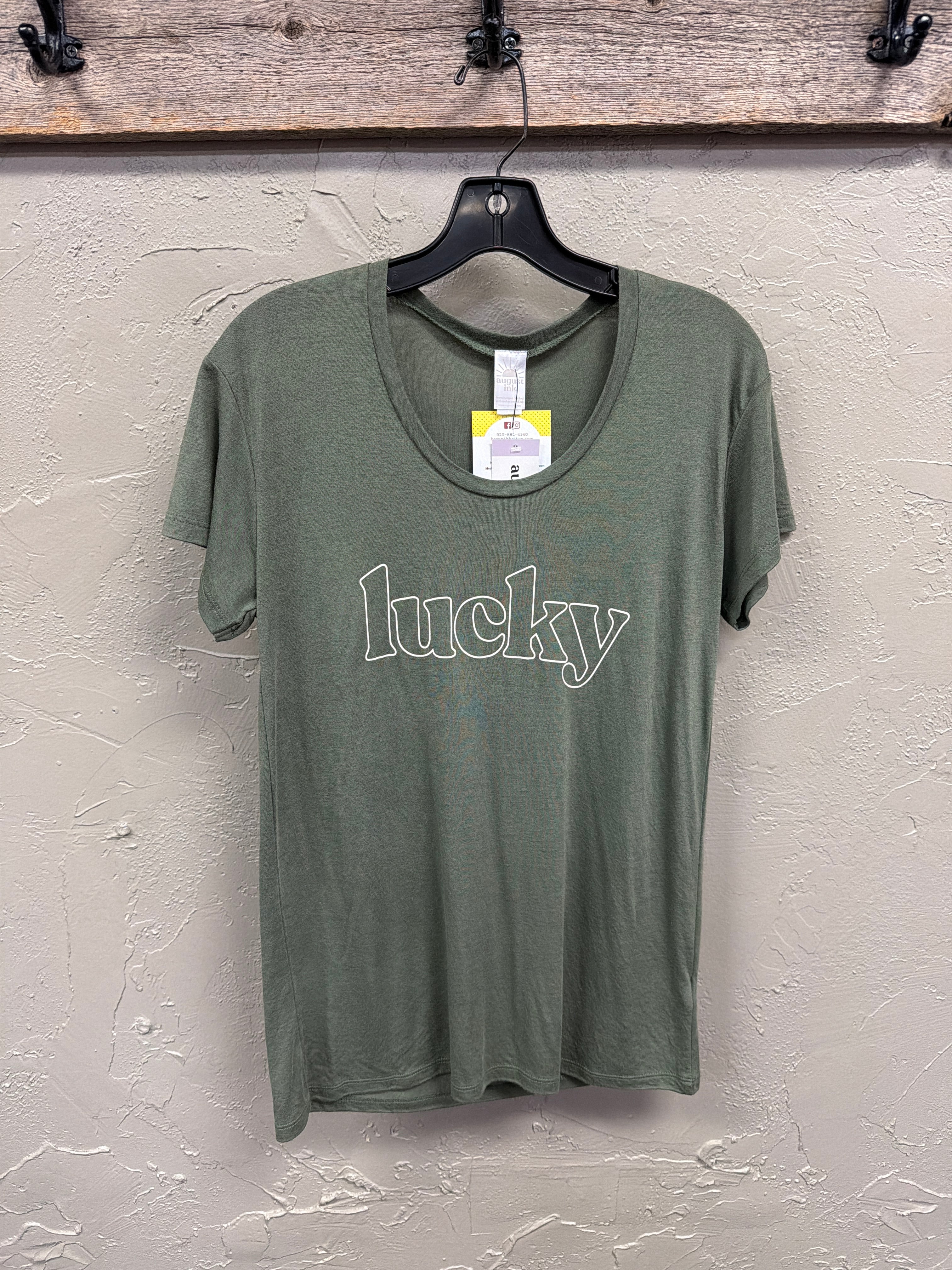 NWT AUGUST INK “LUCKY” TEE