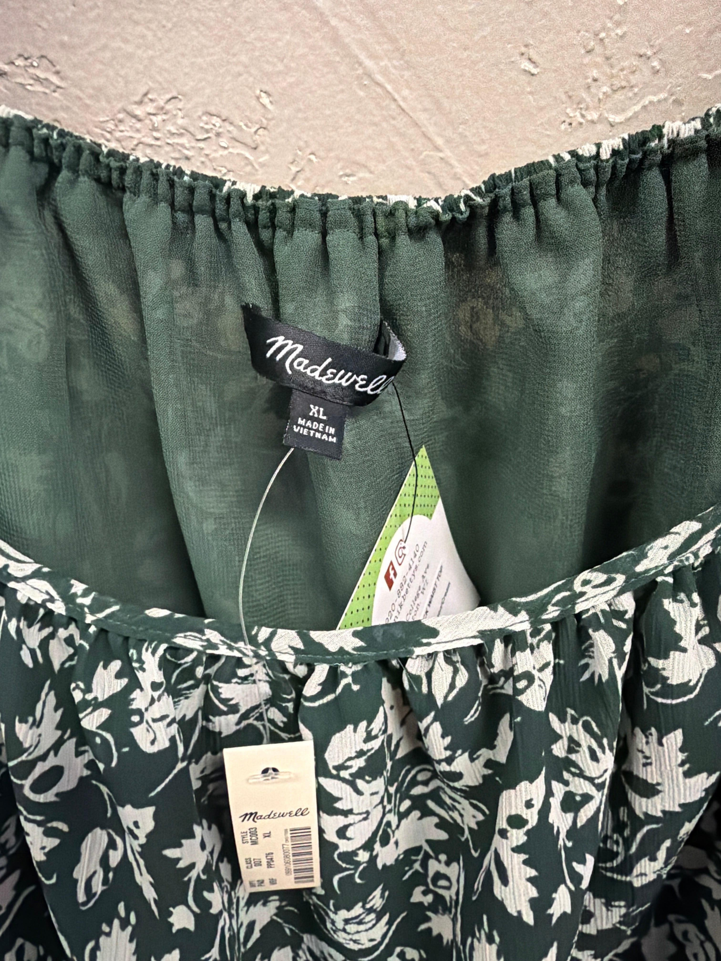 NWT MADEWELL SMOCK WAIST TOP (org$98)