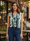 PRIVE MARBLE PRINT BLOUSE