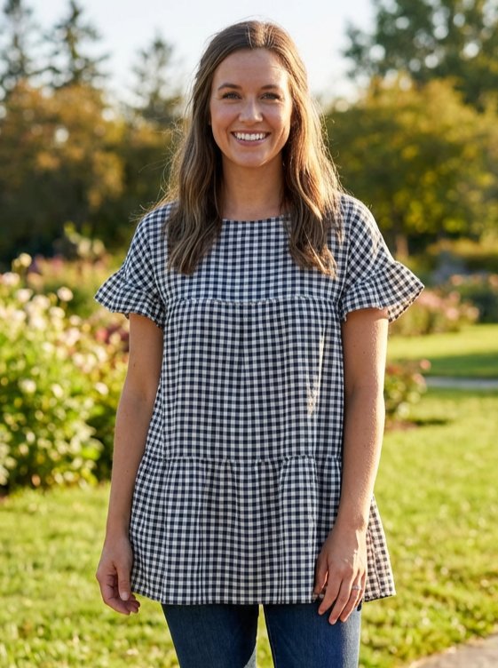NWT GINGHAM BLOUSE (org$32)