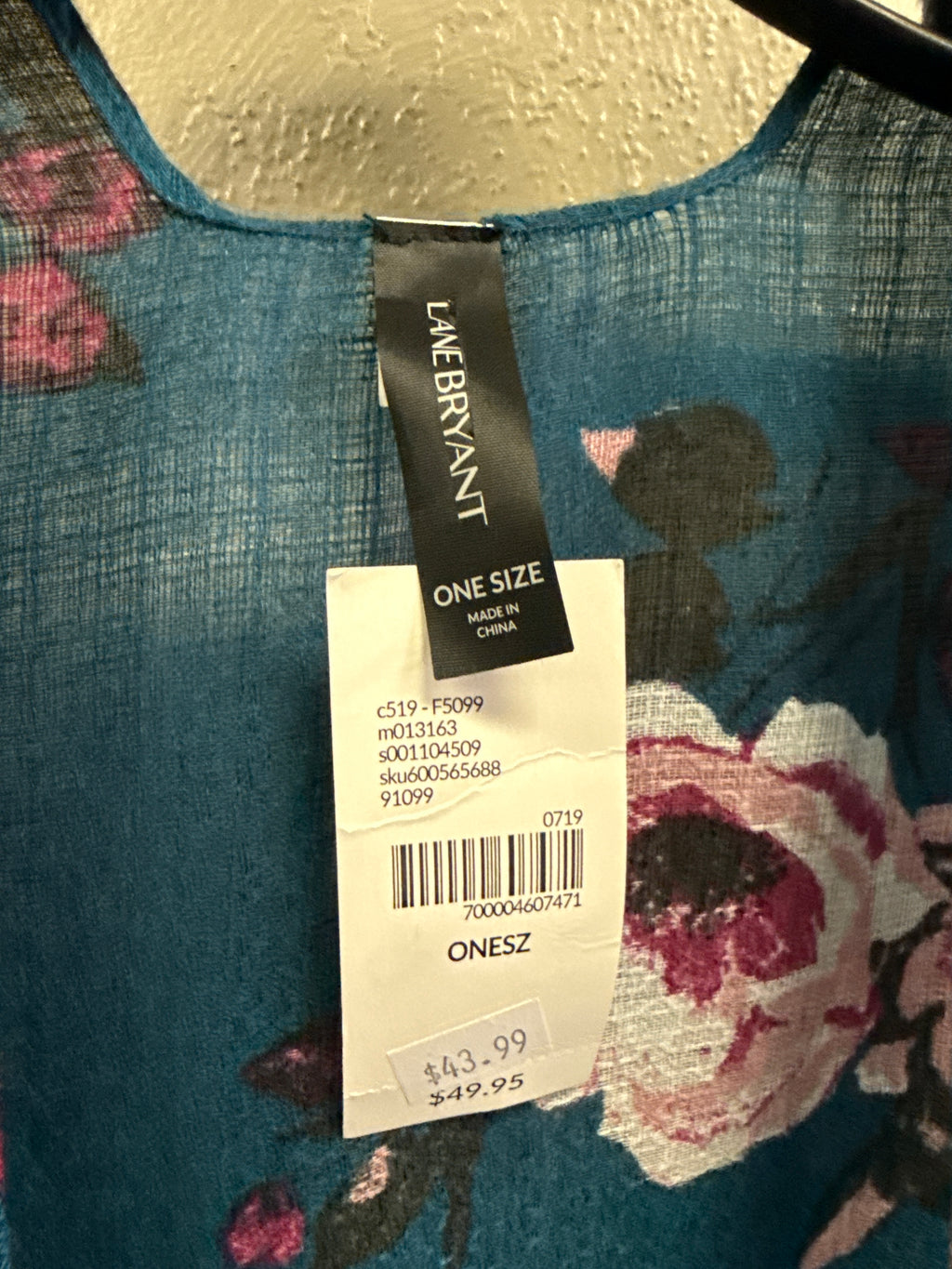 NWT LANE BRYANT FLORAL COVER (org$50)