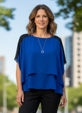 CHICOS LAYERED CAPE BLOUSE