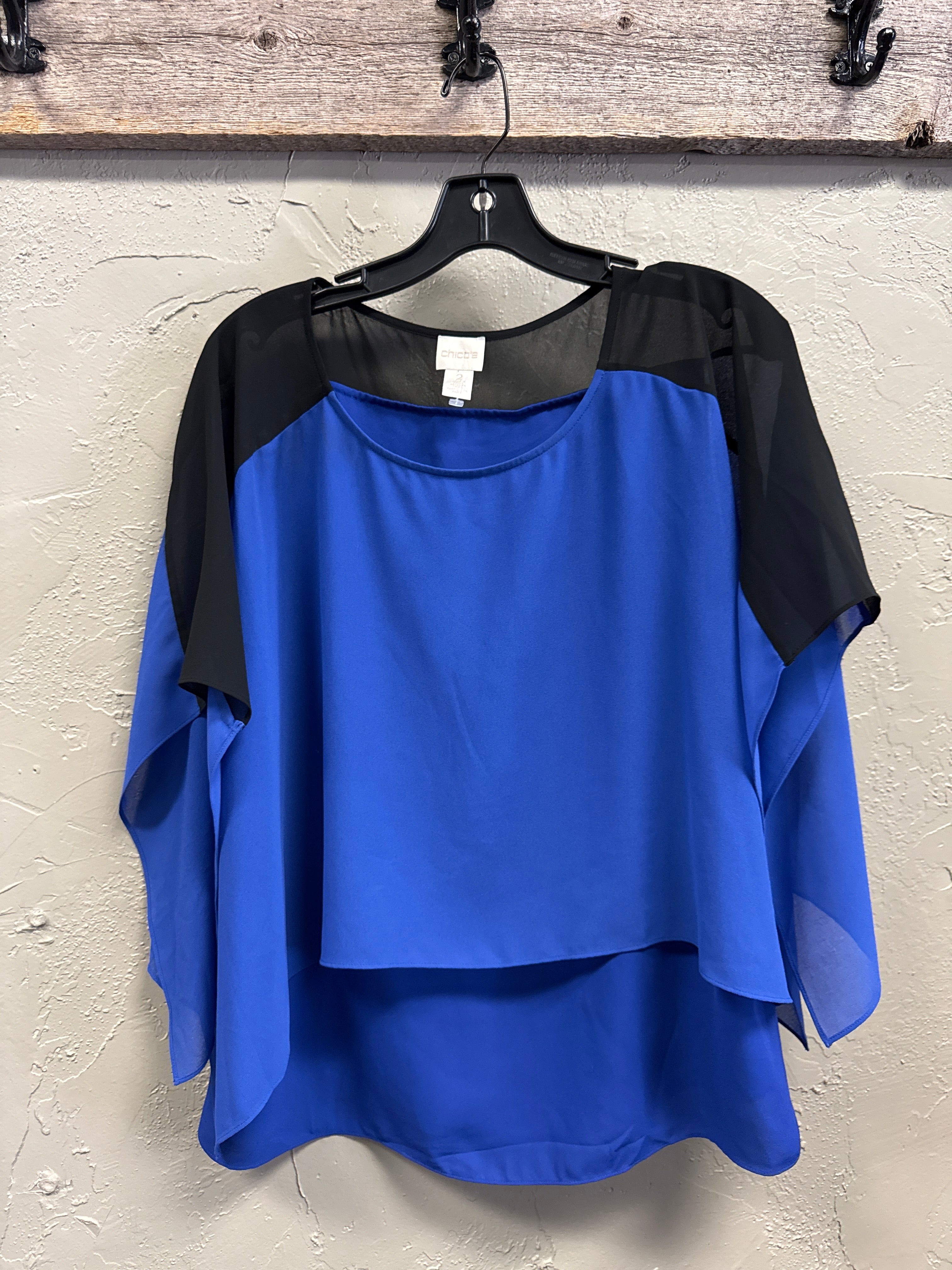 CHICOS LAYERED CAPE BLOUSE