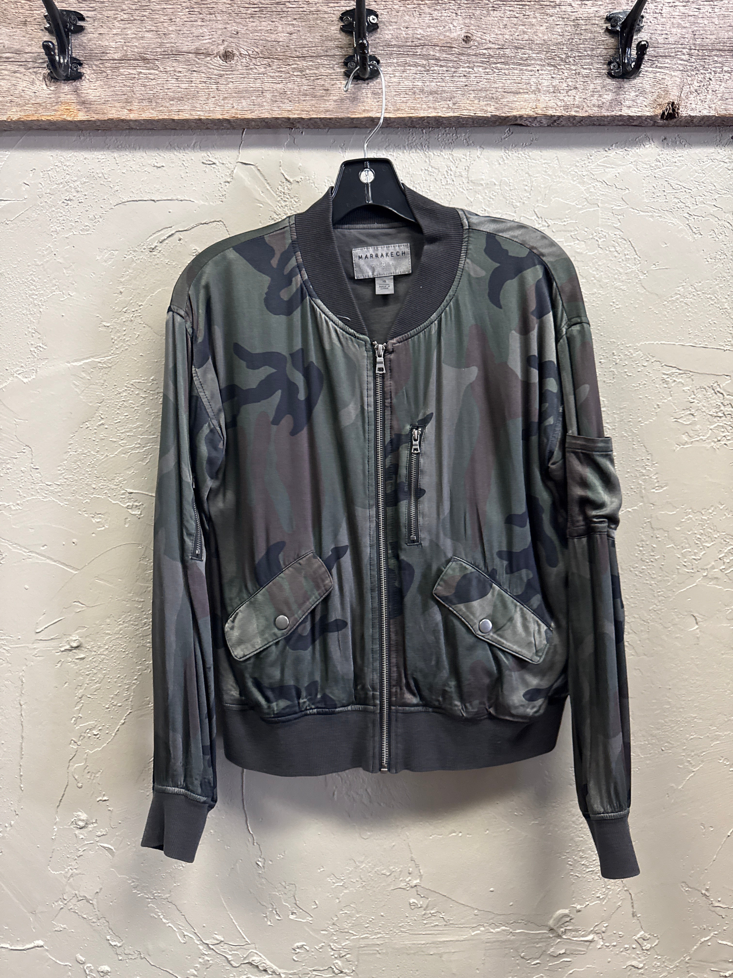 MARRAKECH SATIN CAMO BOMBER (org$158)