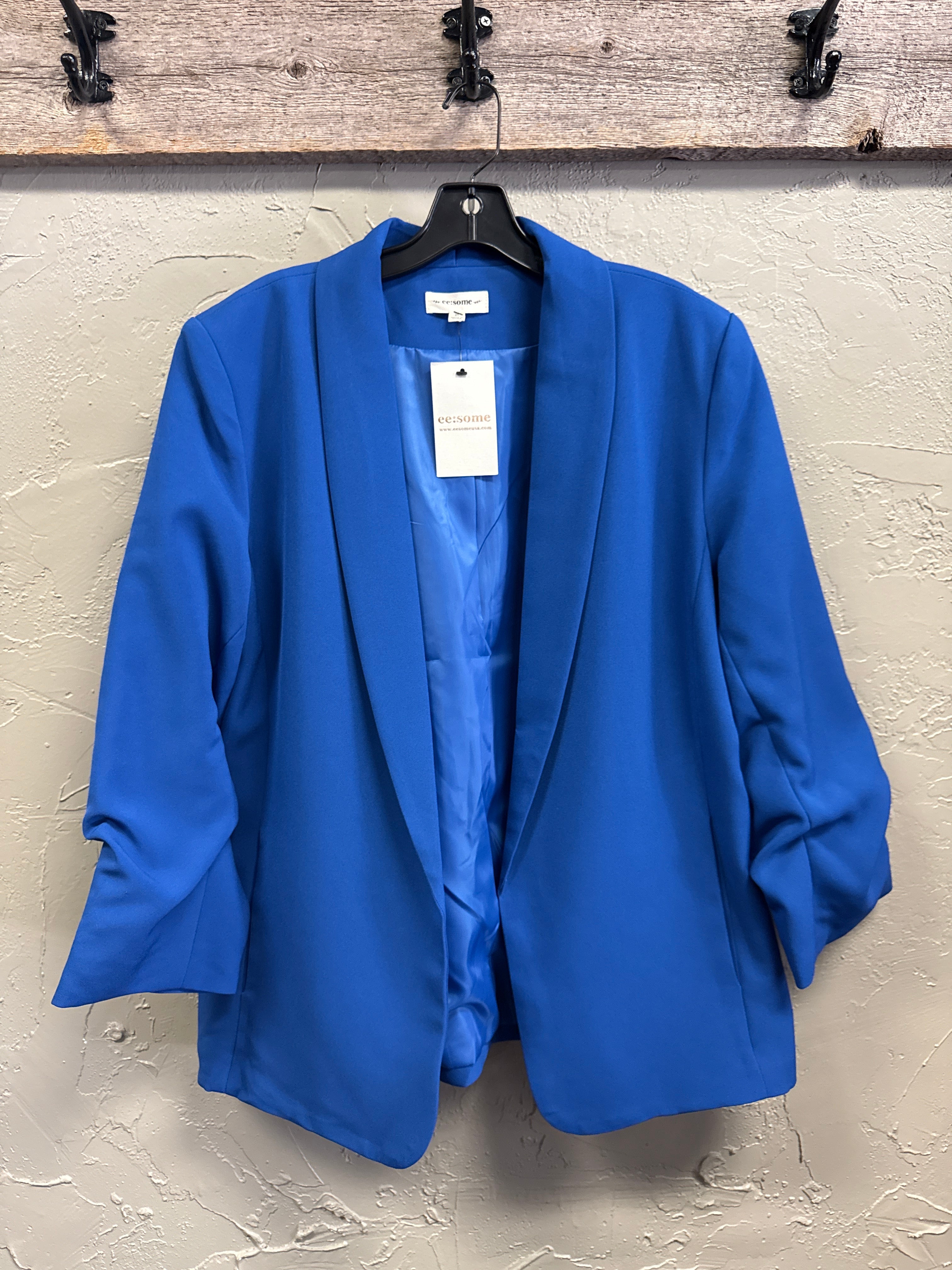 NWT EE:SOME RUCHED SLEEVE BLAZER