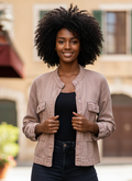 NICOLE MILLER CROP LINEN JACKET