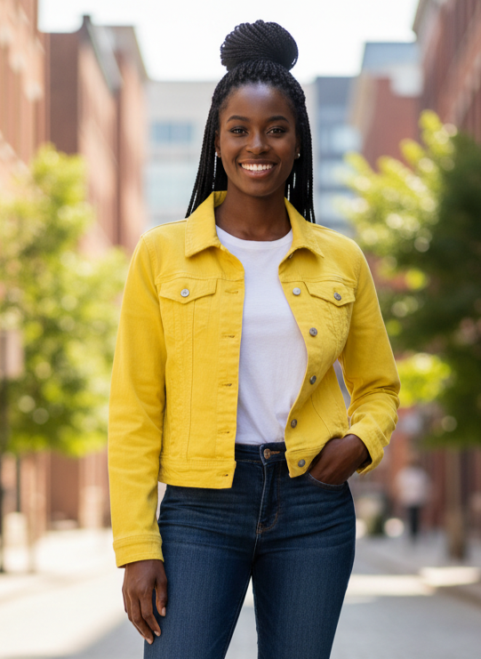 PILCRO YELLOW TRUCKER JACKET (org$138)