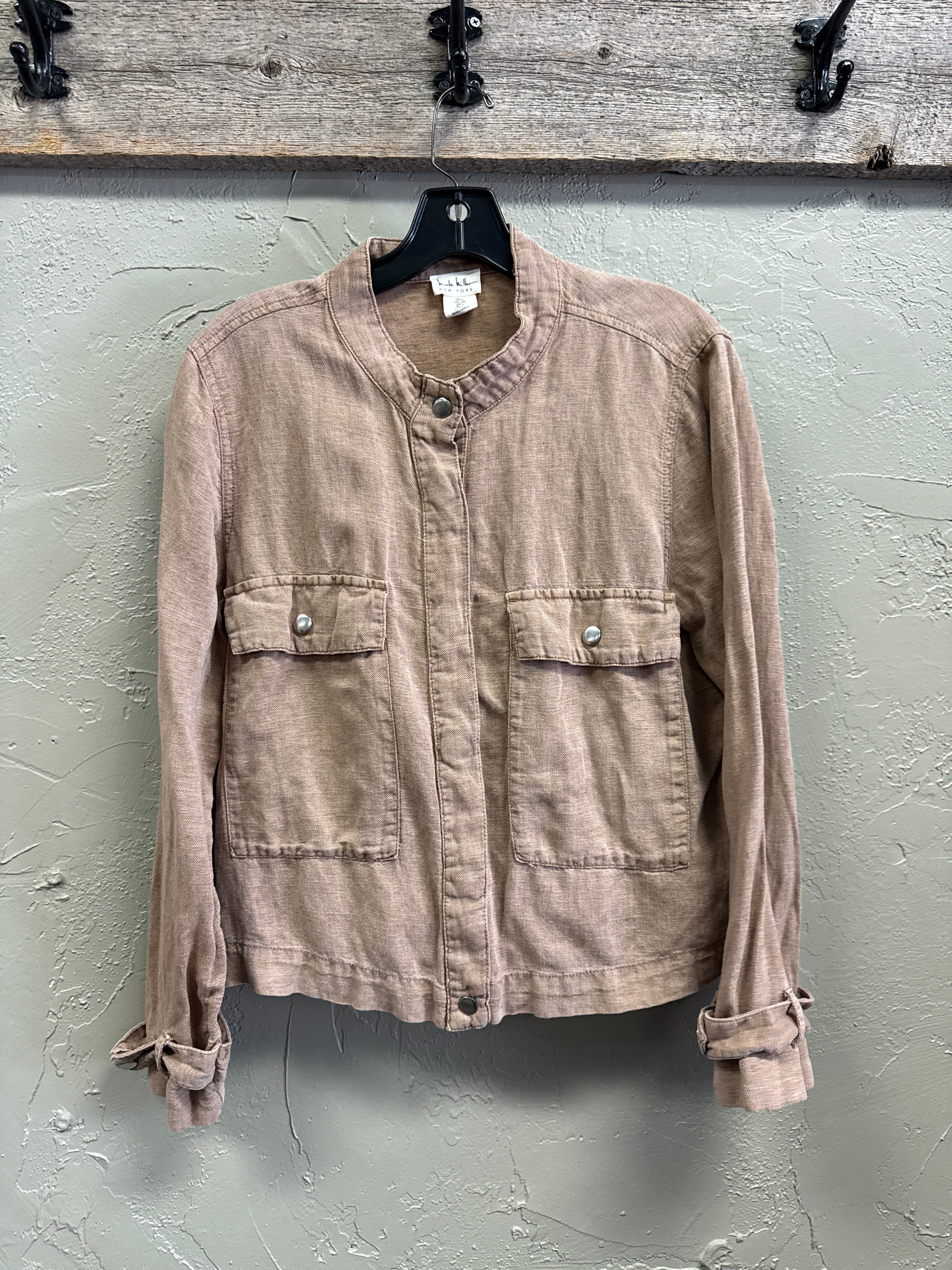 NICOLE MILLER CROP LINEN JACKET