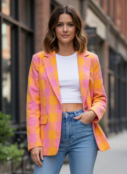 NWOT CHECK BLAZER