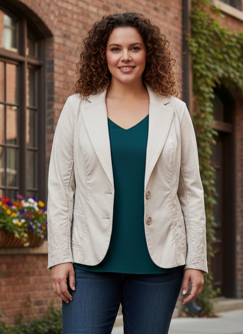 NWT LANE BRYANT COTTON TWILL BLAZER (org$70)