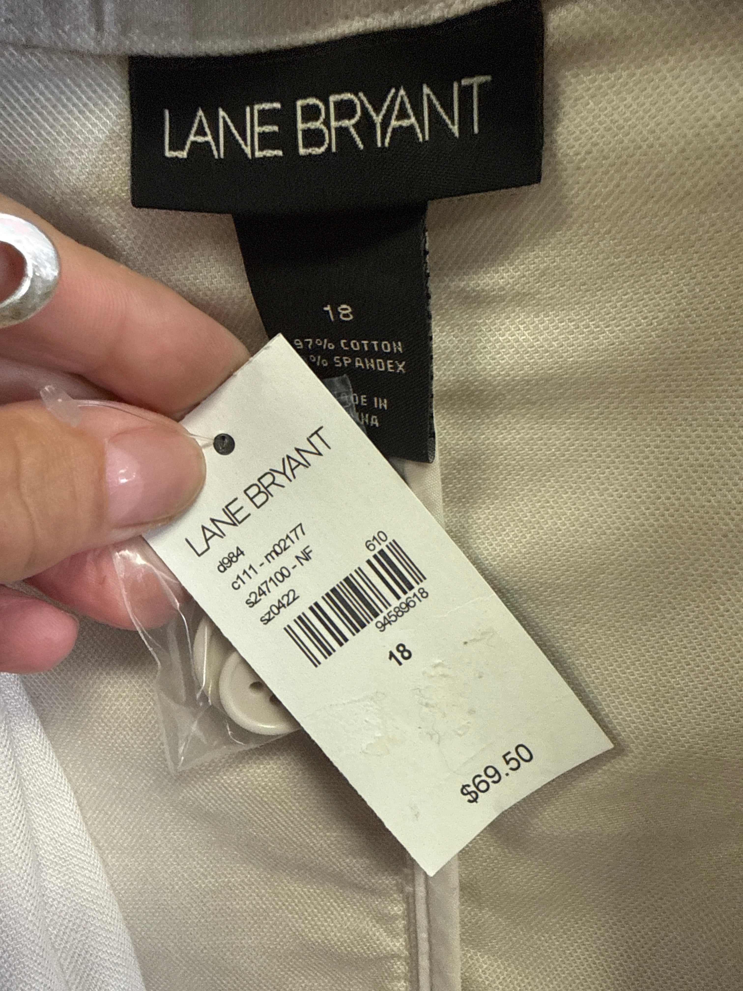 NWT LANE BRYANT COTTON TWILL BLAZER (org$70)