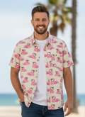 Reverse Threads Flamingo Button Up