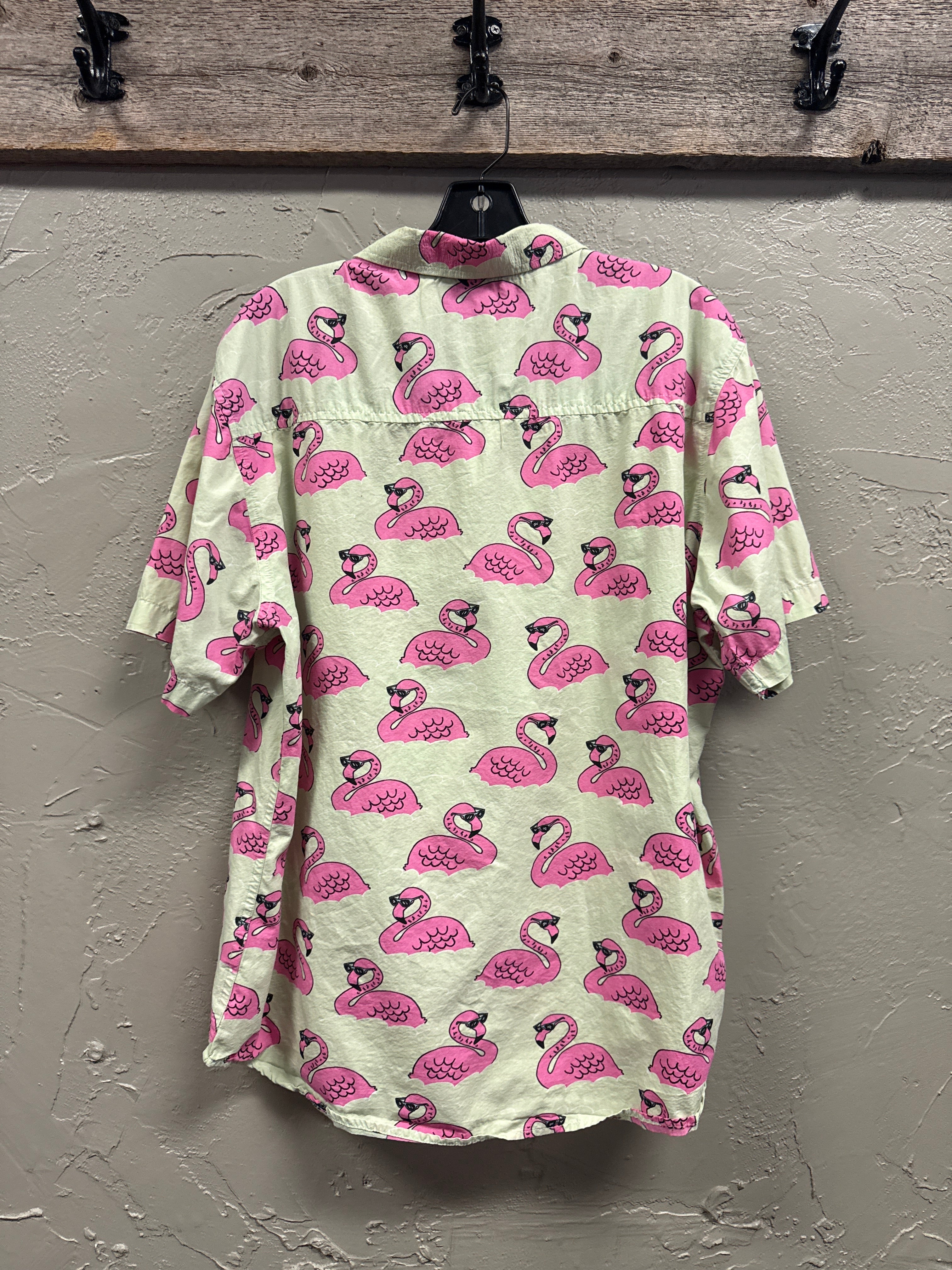 Reverse Threads Flamingo Button Up