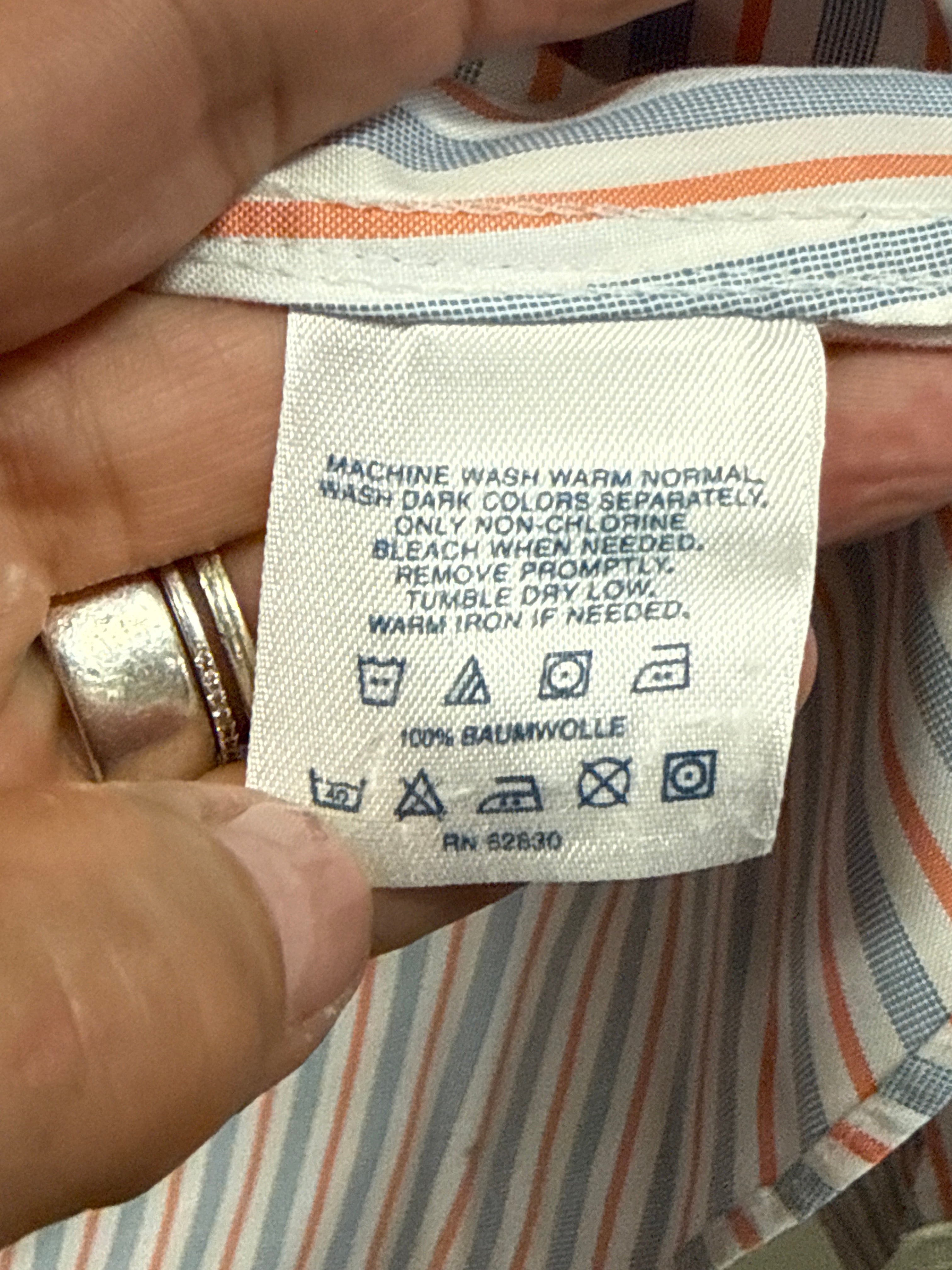 Lands End No-Iron Striped Button Down