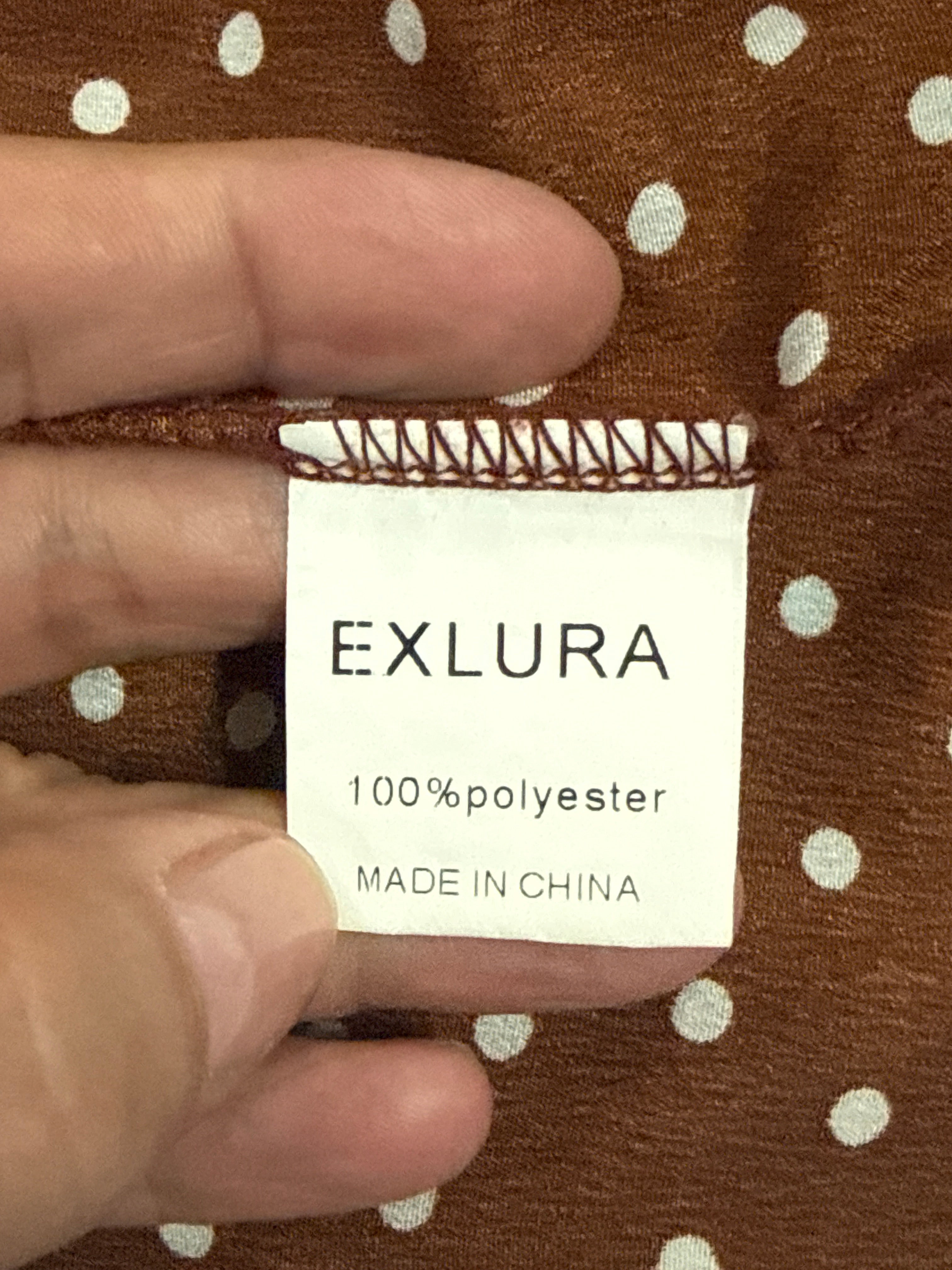 Exlura Polka Dot Pleated Skirt