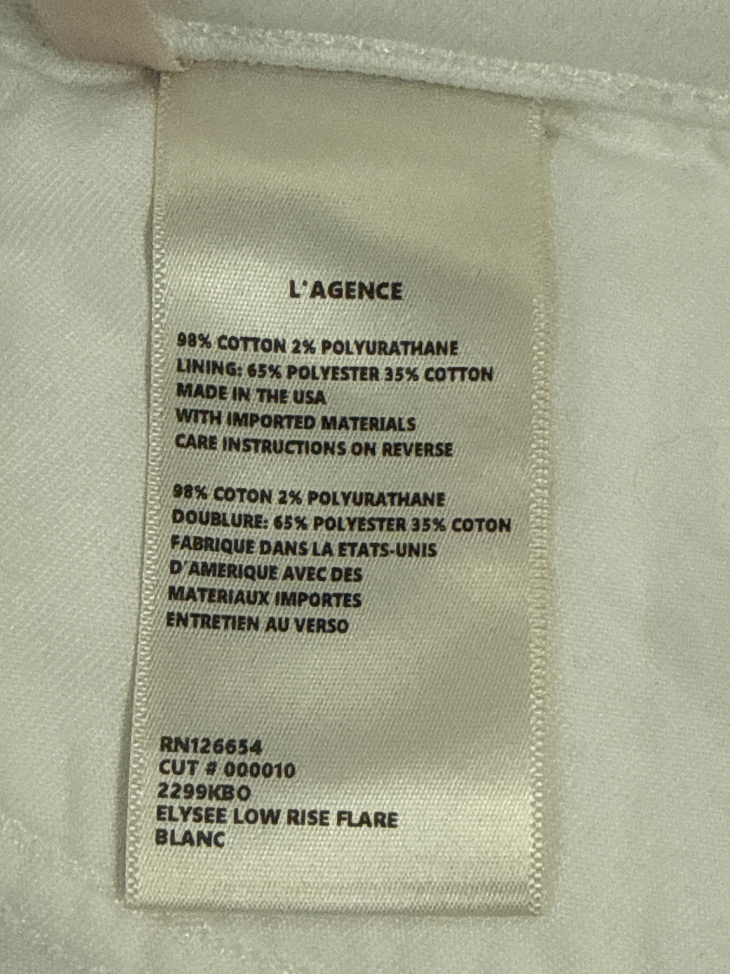 NWT L'Agence Low-Rise Flare (org$265)