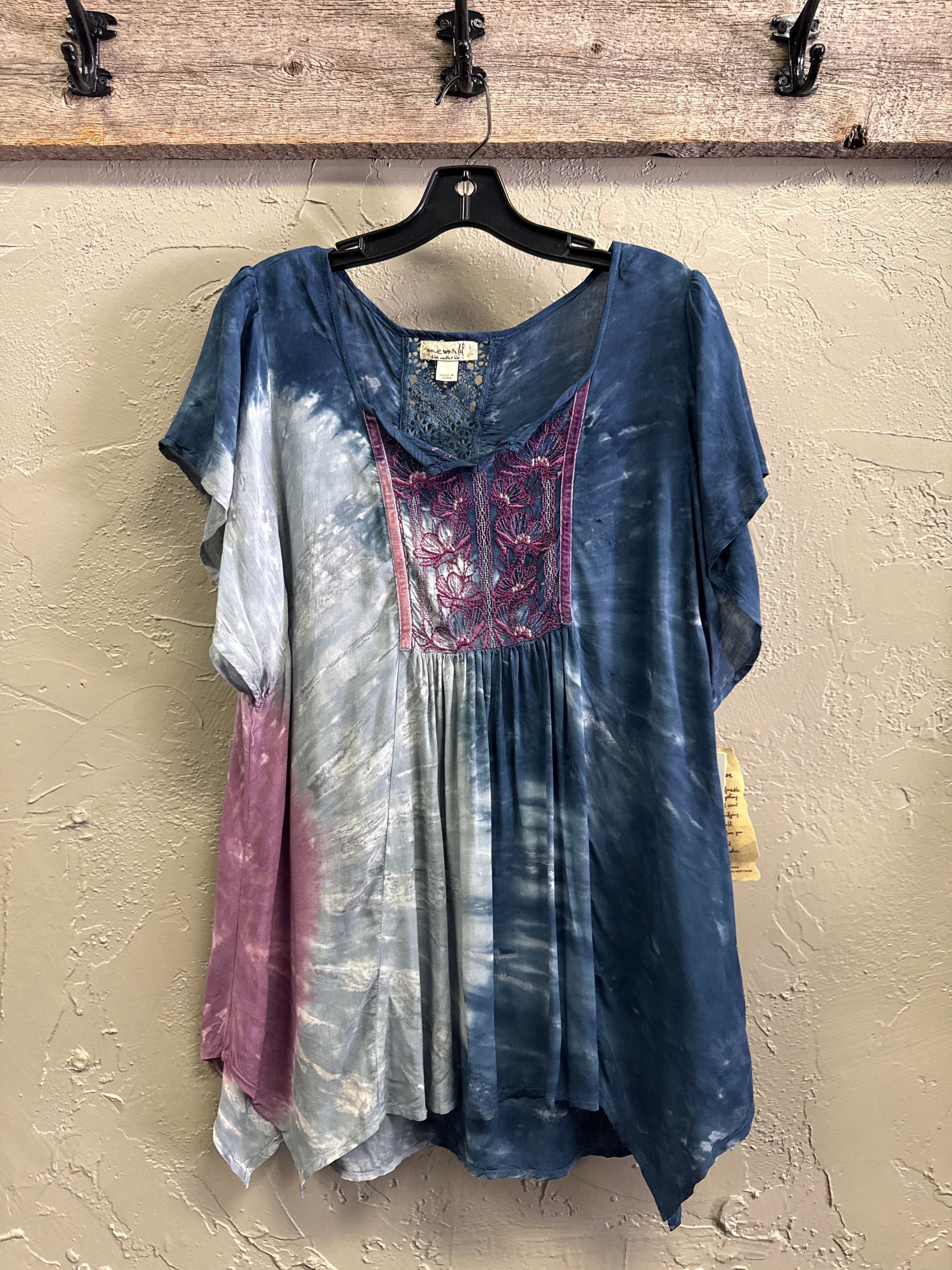 NWT One World Boho Embroidered Top