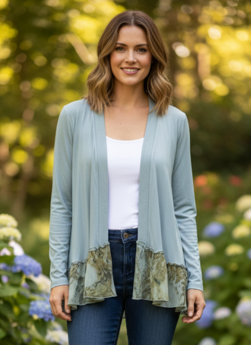 NWOT LOGO Ruffled Hem Cardigans (org$60)