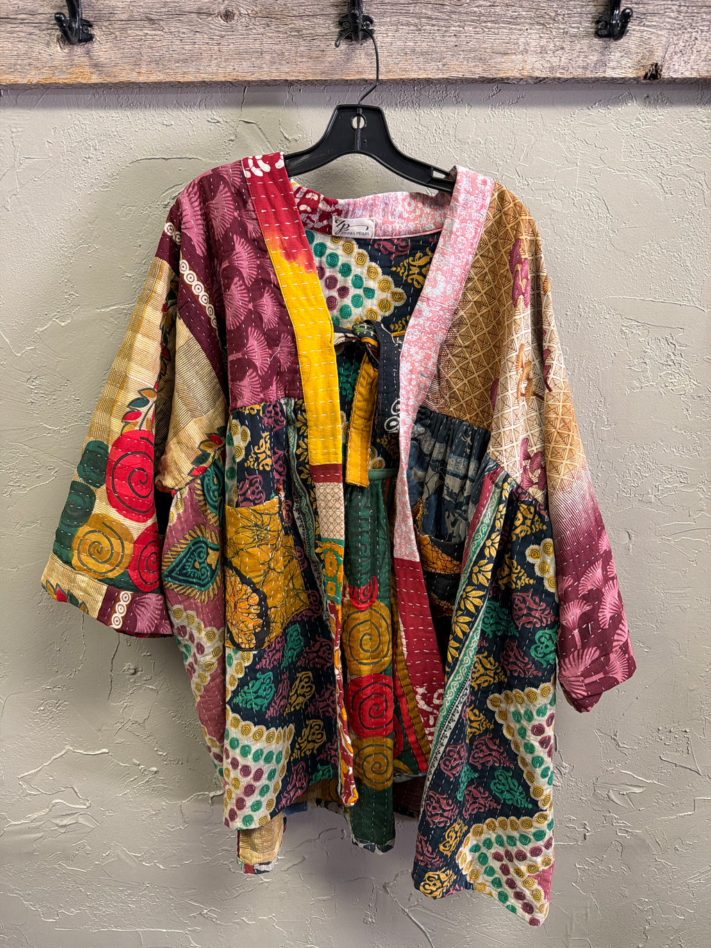 Zinnia Pearl Kantha Quilt Kimono Jacket