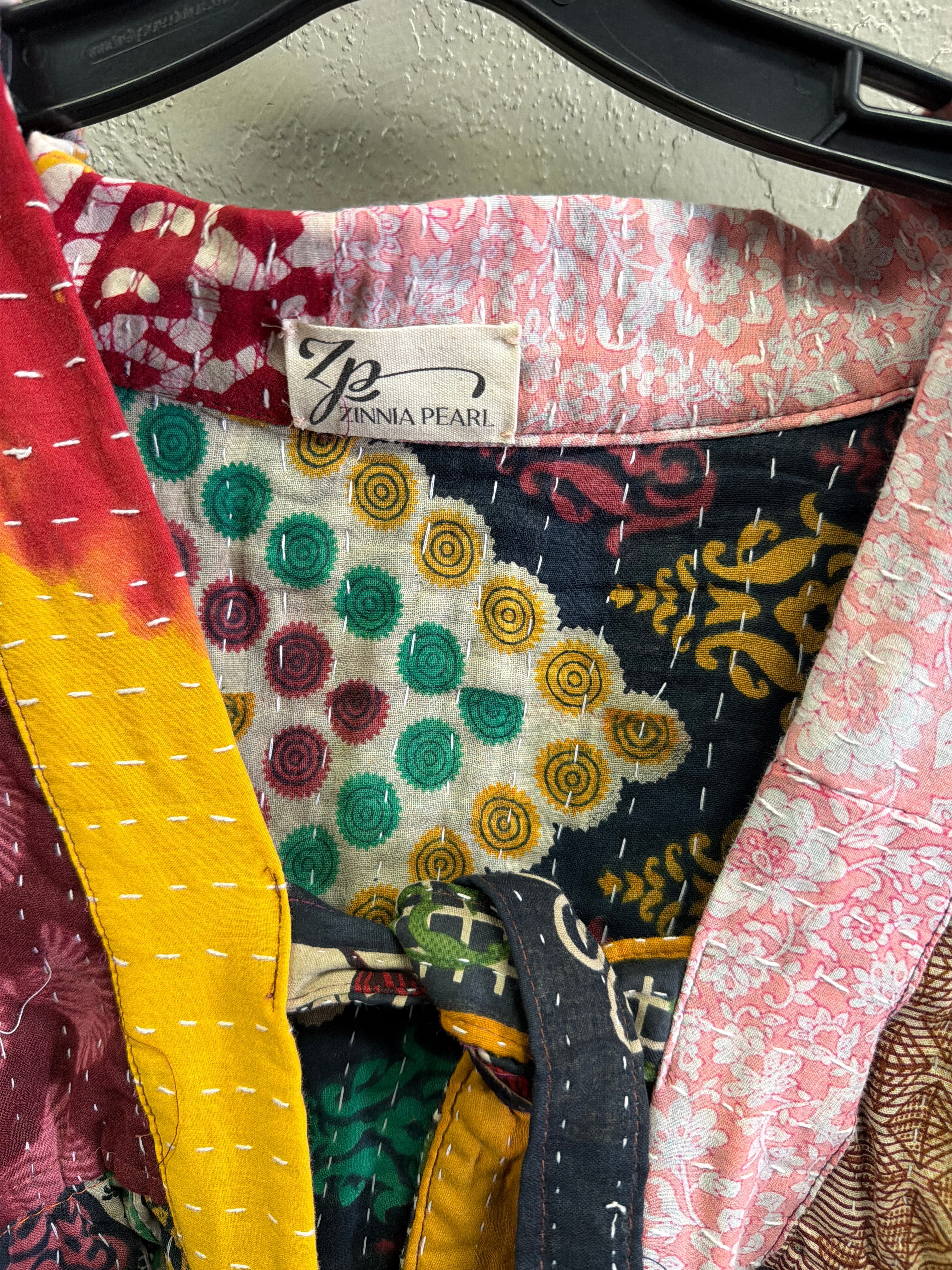 Zinnia Pearl Kantha Quilt Kimono Jacket