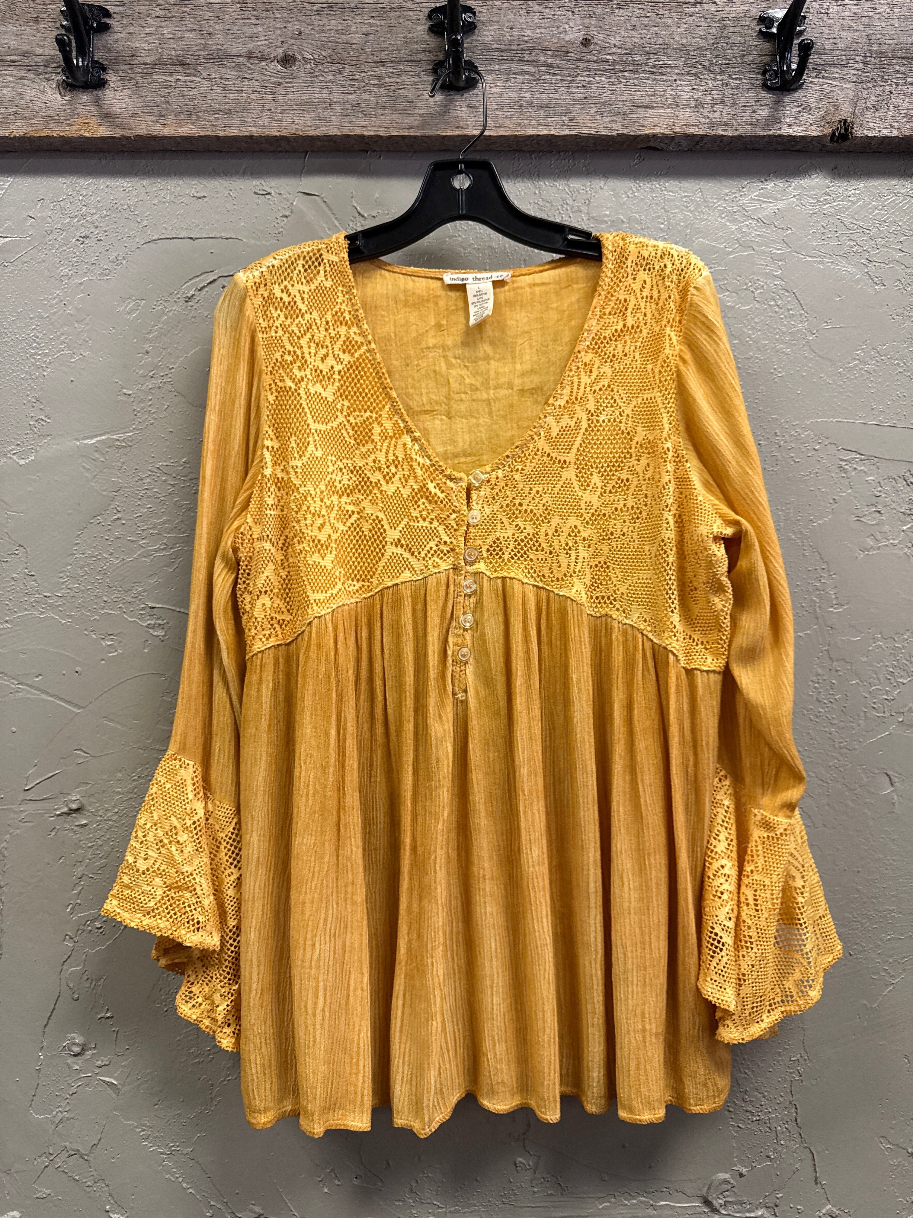 NWOT Indigo Thread Babydoll Tunic (org$98)