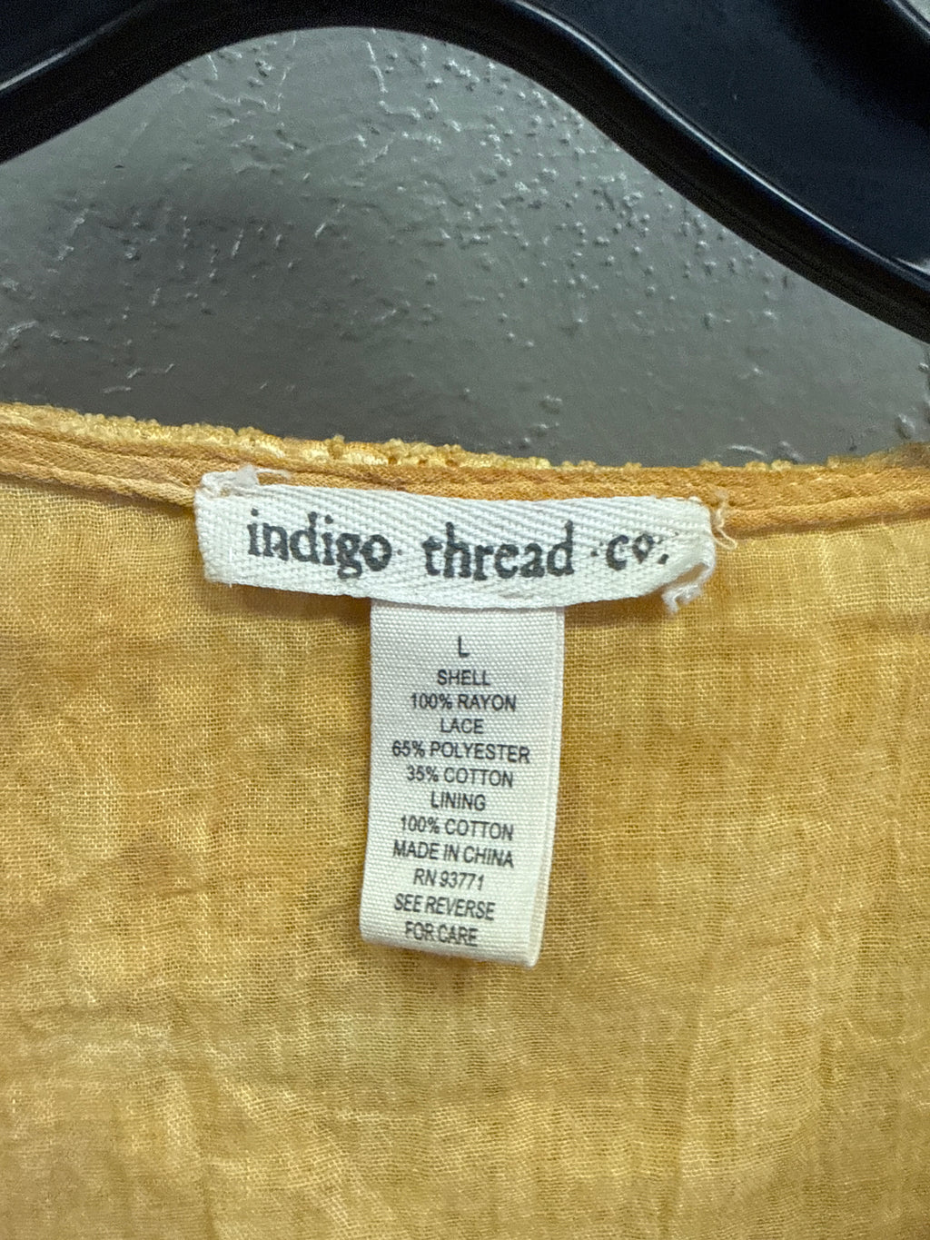 NWOT Indigo Thread Babydoll Tunic (org$98)