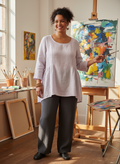 Flax Oversized Linen Top (org$105)
